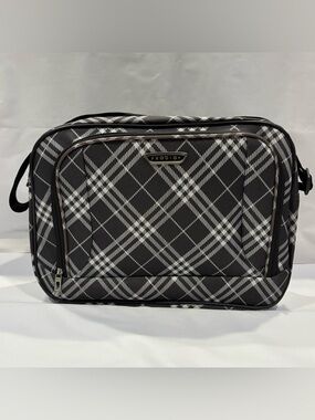 Prodigy Black & White Plaid Travel Bag – Laptop Case / Carry-On Messenger Bag